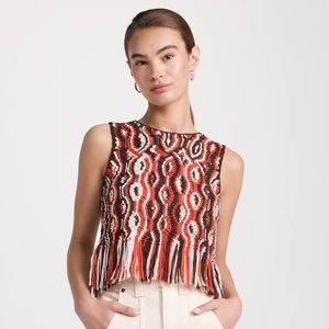 NWT Sea New York Drew Macrame Knit Vest with Fringe